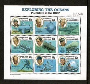 Micronesia 1997 - Underwater Submarines - Sheet of 9 Stamps - Scott #269 - MNH