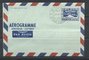 Iceland Aerogram AG5 Cancelled