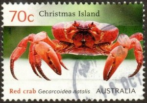 Christmas Island 530 - Used - 70c Red Crab (2014) (cv $1.30)