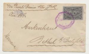 GUATEMALA TO GERMANY 1897 COVER, 10c RATE, VIA PUERTO BARRIOS & NEW YORK