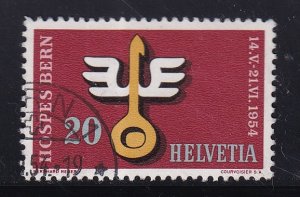 Switzerland  #348  used 1954  winged spoon 20c