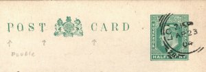 GB KEVII VARIETY Double Printed STO Stationery Postcard ICRV London 1904 V118