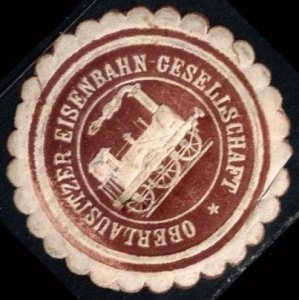 Vintage Germany Poster Stamp Upper Lusatian Railway Company Letter Seal