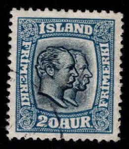 ICELAND Scott 107 used  wmk 114, p 14x14.5 stamp CV$22.50