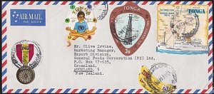 TONGA 1972 cover to NZ -  self adhesives franking..........................B6691