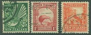 New Zealand SC# 185,6,8 Pied Fantail, Kiwi, Maori Council