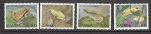 Zambia 462-5 MNH Frogs set cpl. x 10 sets vf.  2022 CV $45.50