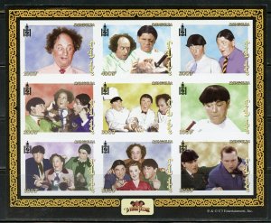 MONGOLIA THREE STOOGES  SHEET OF NINE IMPERFORATED MINT NH