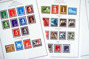 COLOR PRINTED CROATIA [NDH] 1941-1945 STAMP ALBUM PAGES (30 illustrated pages)