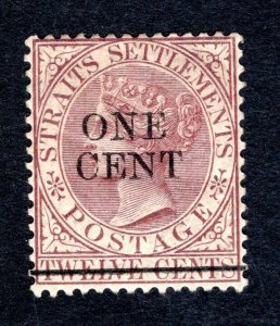 Malaya Straits Settlements SC #81  F/VF, Unused,OG,Hinged, CV $5.75 .... 6090052