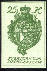 Liechtenstein Sc# 22 Used (a) imperf 1920 25h Definitives