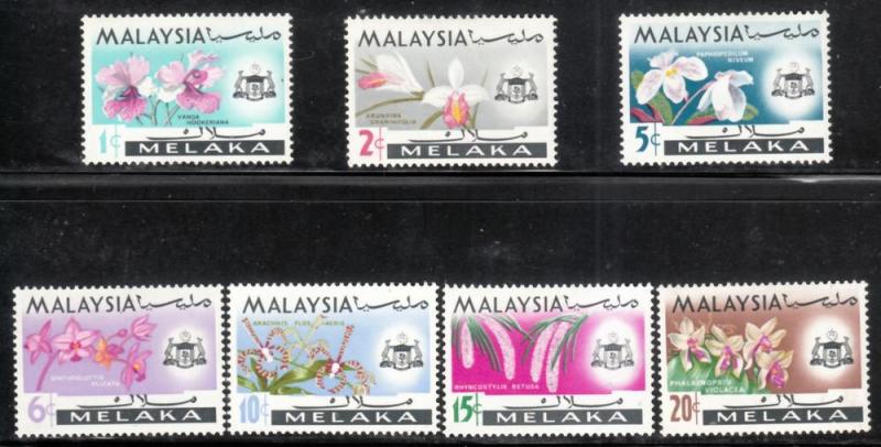 Malaysia Malacca 1965 Sc 67-73 Orchids MLH