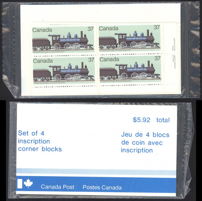 Canada Sc# 1038 MNH PB Set/4 (SEALED) 1984 37c Locomotives