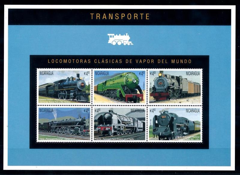 [61430] Nicaragua 1996  Railway Train Eisenbahn Chermin De Fer Sheet MNH