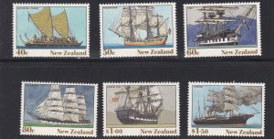 New Zealand # 980-985, New Zealand's Heritage, The Ships, Mint NH, 1/2 Cat