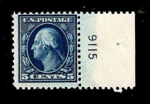 US 1917 Sc# 504 5 c  George Washington - Mint NH Plate# - Crisp Color