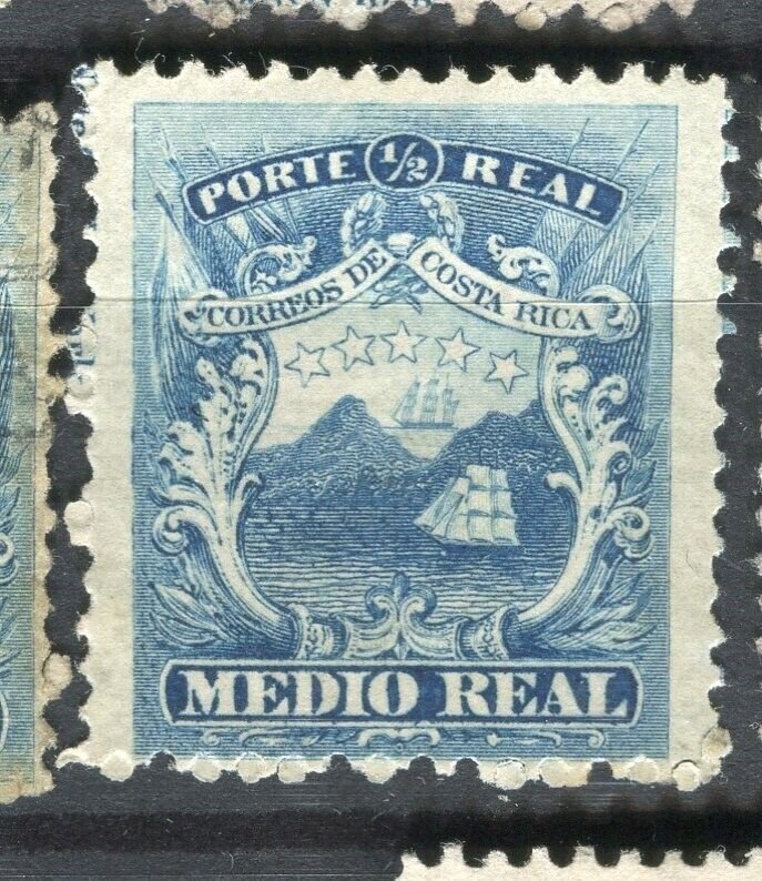 COSTA RICA; 1860s early classic issue Mint hinged Shade of 1/2r. value
