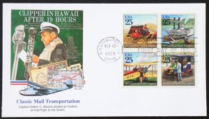 U.S. Used #2434-2437 25c Mail Transportation Fleetwood First Day Cover