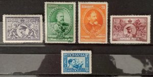 Romania 1931 set MH 50th anniversary Romanian Kingdom, condition as seen