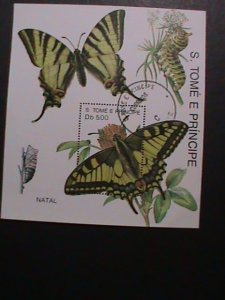 ​ST.THOMAS 1979 SC#507  CHARAXES VARANES DEFULVATA-CTO- S/S FANCY CANCEL VF