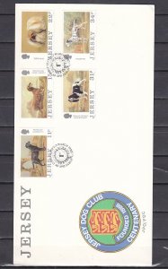 Jersey, Scott cat. 447-451. Jersey Dog Club. First day cover. ^