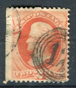 USA; 1870s early classic Jackson issue used shade of 2c. + IMPERF MARGIN