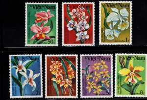 Unified Viet Nam Scott 1378-1384 Perforate Flower set Unused