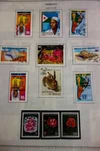 Djibouti Stamp Collection Housed on Scott Pages