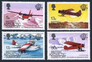BAT 117-120, MNH. Michel 104-107. Manned Flight-200, 1983. Airplanes.