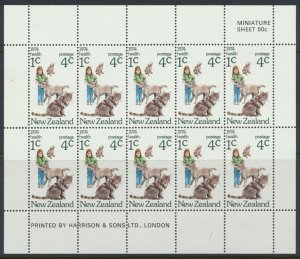 New Zealand MNH SG MS1057  SC#  B90a  1974 Health Cats & Dogs see scans