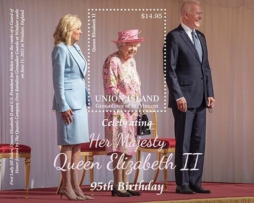 Union Island 2021 - Queen Elizabeth II, 95th Birthday, Biden - S/S - MNH