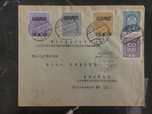 1918 Vienna Austria to Krakow Poland Airmail Cover # C1-C3 Judaica Gumplemayer