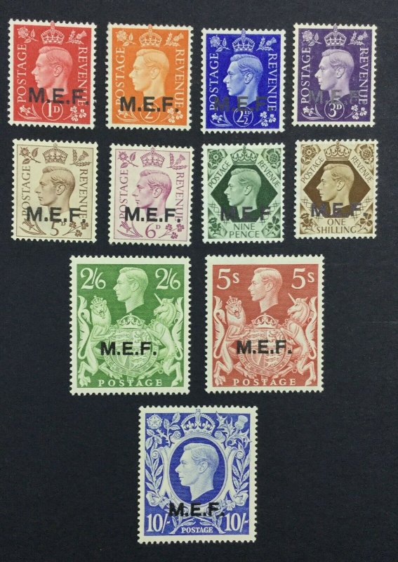 MOMEN: MEF SG #M11-M21 1943-7 MINT OG H £100 LOT #226453-5446