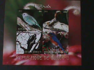 ​DJIBOUTI-2011 COLORFUL BEAUTIFUL LOVELY BIRDS IMPERF-MNH S/S-VERY FINE