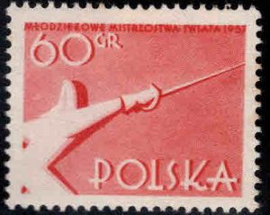 Poland Scott 767  MH* Youth Fencing competition STAMP