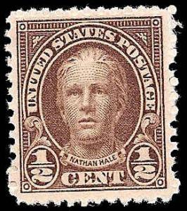 # 653 MINT NEVER HINGED OLIVE BROWN NATHAN HALE