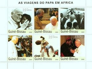 Guinea - Bissau 2003 - Pope's Travels in Africa 6v. Michel 2614-2619