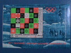 YEMEN-STAMP:- 1972-  OLYMPIC WINTER GAME SAPPORO;72- CTO  IMPERF:S/S NOT HING