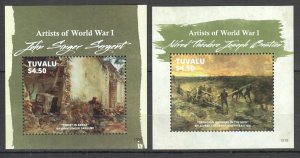 A1334 2015 Tuvalu Wwi Artists Of World War I 2Bl Mnh