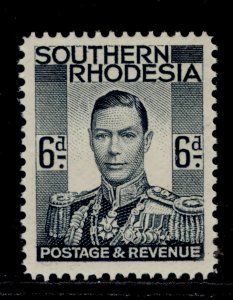 SOUTHERN RHODESIA GVI SG44, 6d grey-black, VLH MINT.