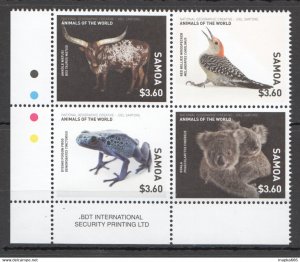 2016 Samoa Birds Frogs Koalas Animals Geographic Mnh Fat066 