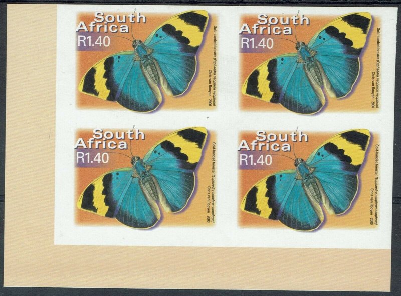 SOUTH AFRICA 2000 BUTTERFLY R1.40 IMPERF BLOCK MNH **