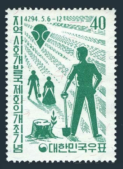 Korea South 324,MNH.Michel 324. Community Development Conference,1961.Workers.