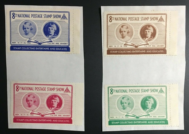 ASDA Stamp Show Poster Stamps on piece - Set of 4 - 1956