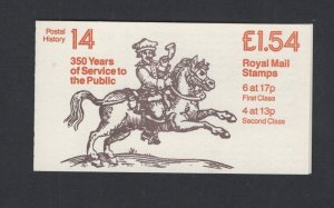 GB #FQ4b  1985 £1.54 350 Years of Postal Service booklet- Gibbons CV £3.00