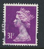 GB QE II Machin - SG Y1695   Used  31p  orange under flourescent light