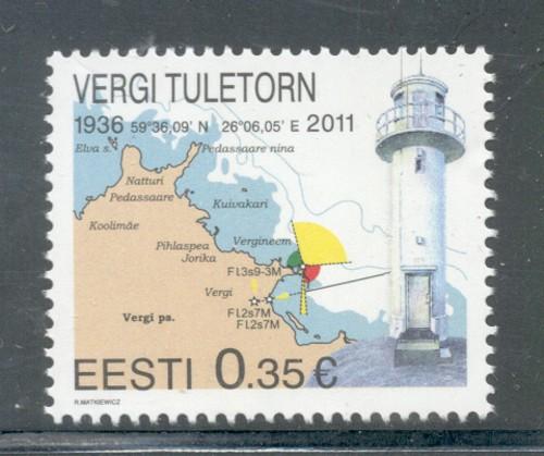 Estonia Sc 674 2011 Vergi Lighthouse stamp mint NH