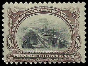 # 298 Mint Hinged Brown Violet And Black Canal Locks At Sault Ste. Marie