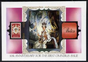 Belize 1985 The Queen (50th Anniversary of Omnibus) $5 un...