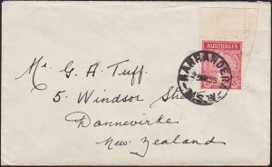 AUSTRALIA 1935 2d ANZAC on cover to New Zealand - NARANDERRA NSW cds.......A8721